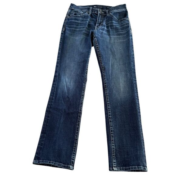 BKE Jake Straight Men’s Darker Wash Distressed Jeans 30 x 30 - Picture 3 of 15